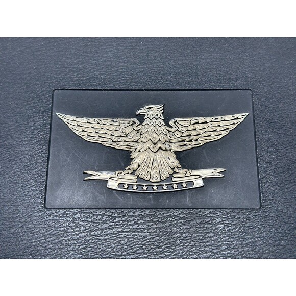 VINTAGE Mark IV Magnates Black Plastic Cigar Box w Gold Eagle Emblem  9.75”x7.5” - Picture 3 of 12